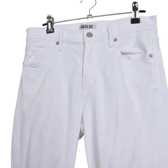 Agolde White Jeans Denim High Rise Distressed Skinny Sophie Drop Size 27 - Picture 8 of 13